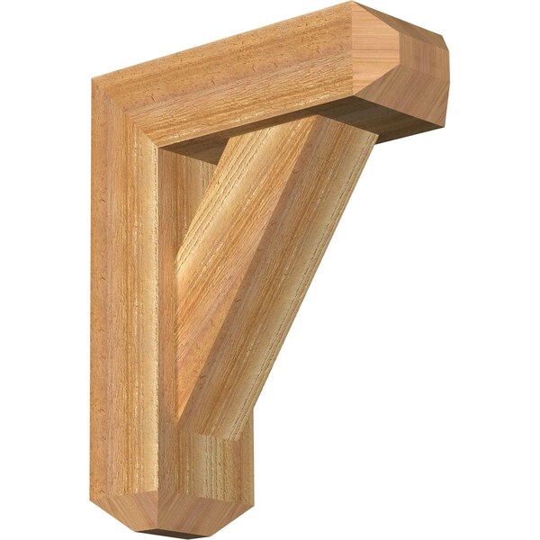 Ekena Millwork Traditional Craftsman Rough Sawn Bracket w/ Offset Brace, Western Red Cedar, 6"W x 16"D x 20"H BKT0604X16X20TRA04RWR - main